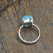 Rings Natural Aquamarine Prong Work Ring,925 Sterling Silver