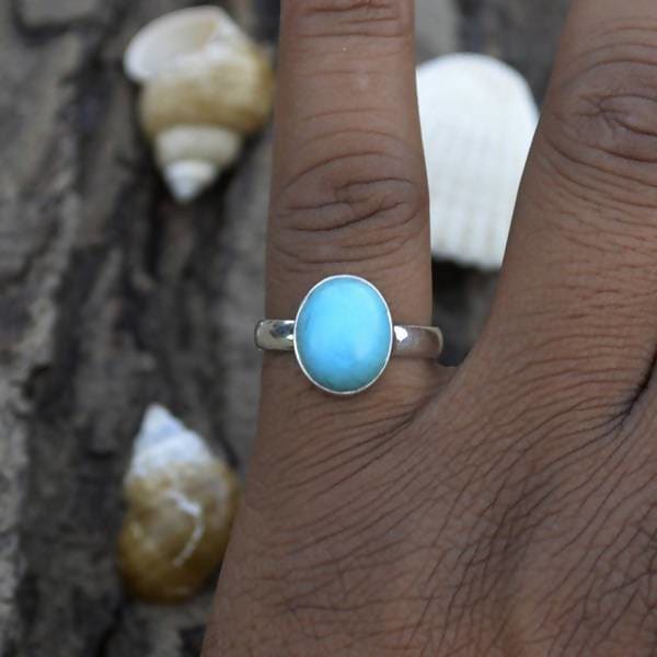rings Natural Arizona Turquoise Gemstone Ring- Bezel Setting 925 Sterling Silver Gift Sleeping Beauty Ring Jewelry Nickel Free - by 