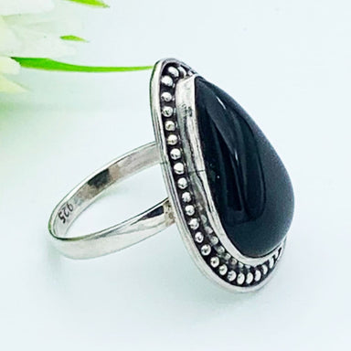 Natural Black Onyx Gemstone Studded in 925 Sterling Silver Handmade Jewelry Gift for Women - by Jewelrybyshreya