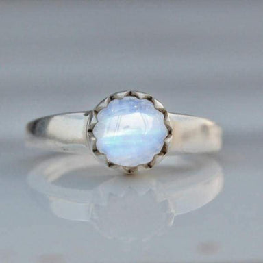 Natural Blue Rainbow Moonstone Gemstone 925 Sterling silver Ring 22K Yellow Gold Filled Rose