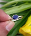rings Natural Blue Sapphire Stacking Birthstone Ring Handmade Jewelry For Her - by InishaCreation