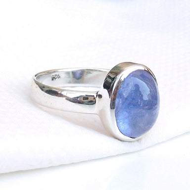 Natural Blue Tanzanite 925 Sterling Silver Ring Handmade Jewelry Gift for her - by Adorable Craft
