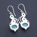 earrings Natural Copper Turquoise Citrine stone 925 Sterling Silver Dangle Earrings -Blue oval Earrings- Boho -Handmade Jewellery - by 