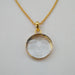 Natural Crystal Quartz Healing Stone Gold Plated Moon Face Pendant - By Krti Handicrafts