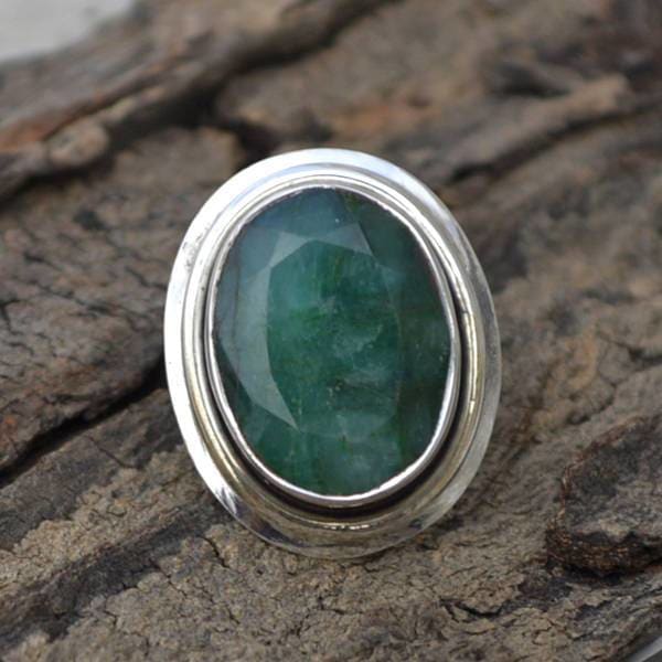 Rings Natural Emerald Gemstone May Birthstone Ring