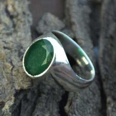 Emerald Sterling Silver Ring - DARG0035. Free Shipping, Easy 30 Days  Returns and Exchange, 6 Month Plating Warranty.