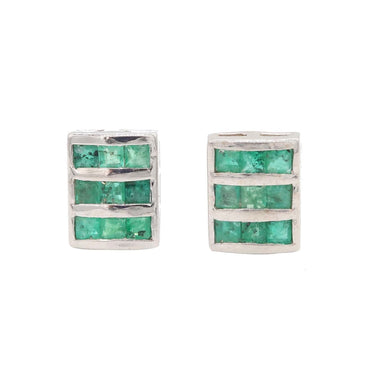 earrings Natural Emerald Handmade 925 Solid Sterling Silver Stud Earrings Wedding Jewellery For Christmas Gift Faceted Top Quality - by 