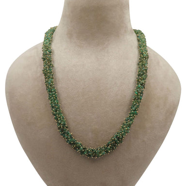 Natural Emerald Necklace Jewelry Green Stone in 925 Sterling Silver Handmade Indian Bollywood Jewelry - by Vidita Jewels