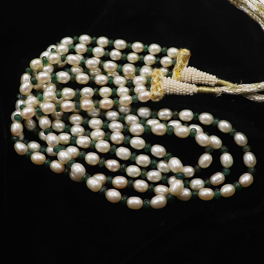 Natural Emerald with Pearl Necklace Jewelry Design by Surabhi - by Vidita Jewels