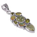 Necklaces Natural Ethiopian Opal Idocrase Peridot And Prehnite Gemstone Sterling Silver Pendant - by Rajtarang