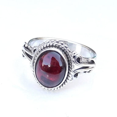 rings Natural Garnet Birthstone Solid 925 Sterling Silver Ring,Handmade Jewelry,Gift for Her - by Arte De Joyas