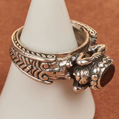 Rings Natural Garnet Men’s Ring 925 Sterling Silver Men Gemstone Personalized Gift for Him Monkey Designer - by InishaCreation