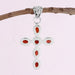 pendants Natural Garnet Pendant Handmade Silver 925 Sterling Cross Healing Crystal Holy - by Rajtarang
