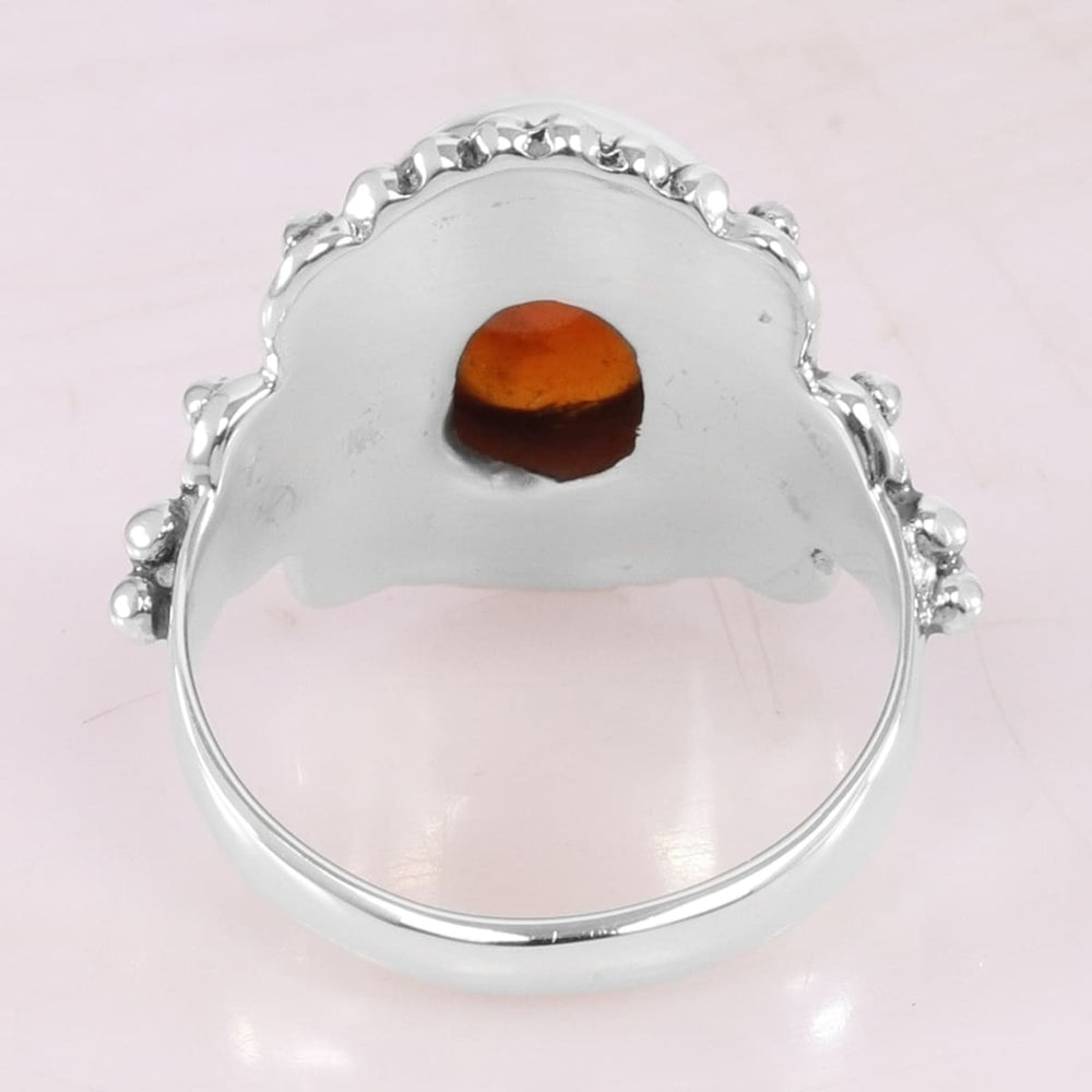 Natural Garnet Ring 925 Sterling Silver Hessonite Bohemian Style Handmade Statement - by Rajtarang