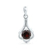 Natural Red Garnet ~ Round Pendant 7 MM 925 Sterling Silver - by UniqueSilverZone