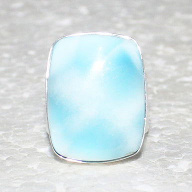Natural LARIMAR Gemstone 925 Sterling Silver Jewelry Ring Handcrafted Gift - by Zone