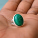 rings Natural Green Malachite Gemstone Ring Bezel Work Statement 925 Sterling Silver Jewelry - by NativeFineJewelry