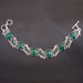bracelets Natural Green Onyx chain bracelet Oval Faceted stone 925 Sterling Silver Handmade link Bracelet for unisex Christmas gift - by 