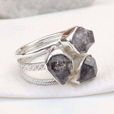 rings Natural Herkimer Diamond Crystal Ring Raw Quartz Cluster Handmade Ring,Nickel Free Jewelry - by Adorable Craft