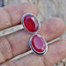 Natural Indian Red Ruby Gemstone 925 Sterling silver Cufflinks 22K Yellow Gold Filled Rose