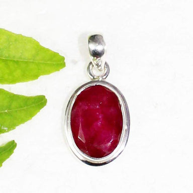 necklaces Awesome NATURAL INDIAN RUBY Gemstone Pendant Birthstone 925 Sterling Silver - by Jewelry Zone