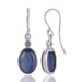 Earrings Natural Kyanite Cabochon and Swiss Blue Topaz Gemstone Handcrafted Sterling Silver Earring