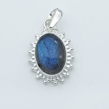 Natural Labradorite Gemstone Studded in 925 Sterling Silver Handmade Jewelry Pendant Gift for Women - by Jewelrybyshreya