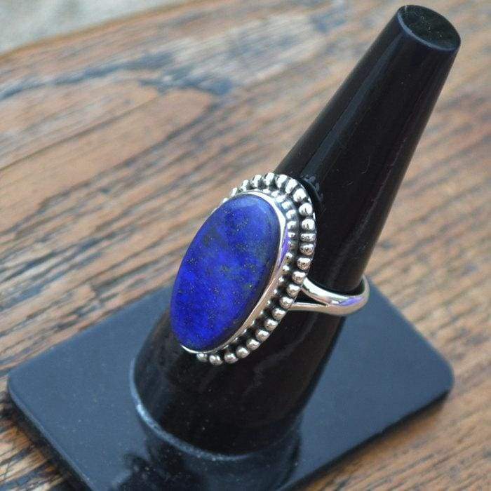 Rings Natural Lapis Lazuli Gemstone 925 Sterling Silver Designer Gift Ring January Birthstone