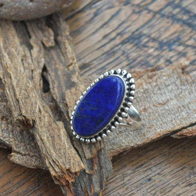 Rings Natural Lapis Lazuli Gemstone 925 Sterling Silver Designer Gift Ring January Birthstone