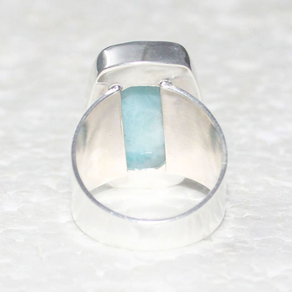 Rings Natural LARIMAR Gemstone 925 Sterling Silver Jewelry Ring Handmade Gift All Size - by Zone