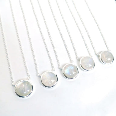 Natural Moonsotne Necklace 925 Sterling Silver Rainbow Moonstone Jewelry - by Arte De Joyas