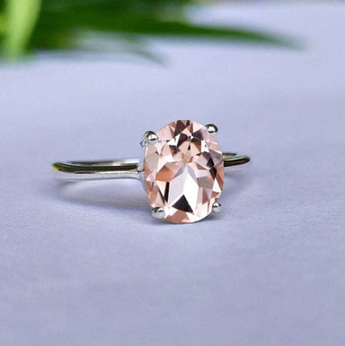 Natural Morganite Ring Gemstone 925 Sterling Silver Gift for her Anniversary Handmade Bohemian Ring Promise Love Cute - by Jaipur Art Jewels
