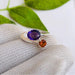 Natural Multi Gemstone 925 Sterling Silver Ring Amethyst Citrine Handmade Jewelry Gift For Her - By Inishacreation