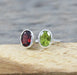 Natural Multi Gemstone 925 Sterling Silver Ring Garnet Peridot Handmade Jewelry Gift For Her - By Inishacreation