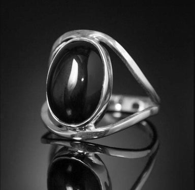 rings Natural ONYX 925 Sterling Silver Jet Black Gemstone Jewelry Ring Statement Handmade Gift for Her - by InishaCreation