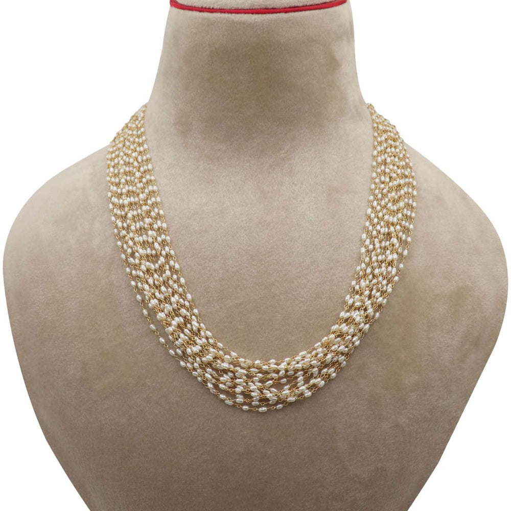 Indian Gold Plated Pearl Choker Necklace Set With Earring Jewellery Set