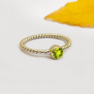Ring Natural Peridot Sterling Silver Boho Gift for her Stacking August Birthstone - 5.5 by Finesilverstudio Jewelry
