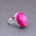 Solid Sterling Silver Natural Pink Titanium Druzy Statement Ring - by Bhagat Jewels