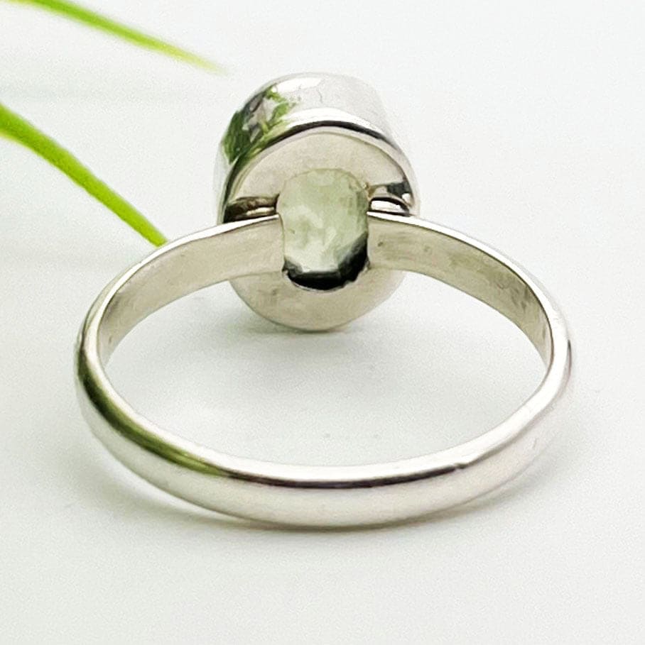 rings Natural PREHNITE Gemstone studded in 925 Sterling Silver Handmade Jewelry Ring Gift For Women - by Jewelrybyshreya