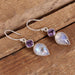 Earrings Natural Rainbow Moonstone Earring 925 Sterling Silver Amethyst Earring,Dangle Gemstone Purple - by Rajtarang