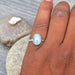 Rings Natural Rainbow Moonstone Gemstone Ring 925 Sterling Silver Handmade Gift