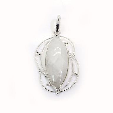 Natural Rainbow Moonstone Silver Pendant - by Ishu gems