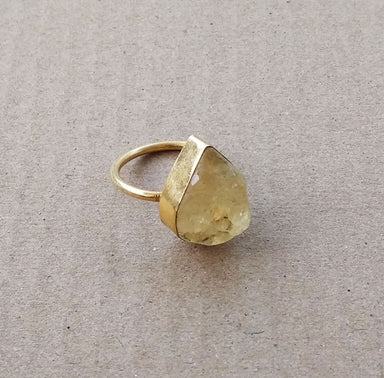 Natural Raw Citrine November Birthstone Stackable Ring - By Krti Handicrafts