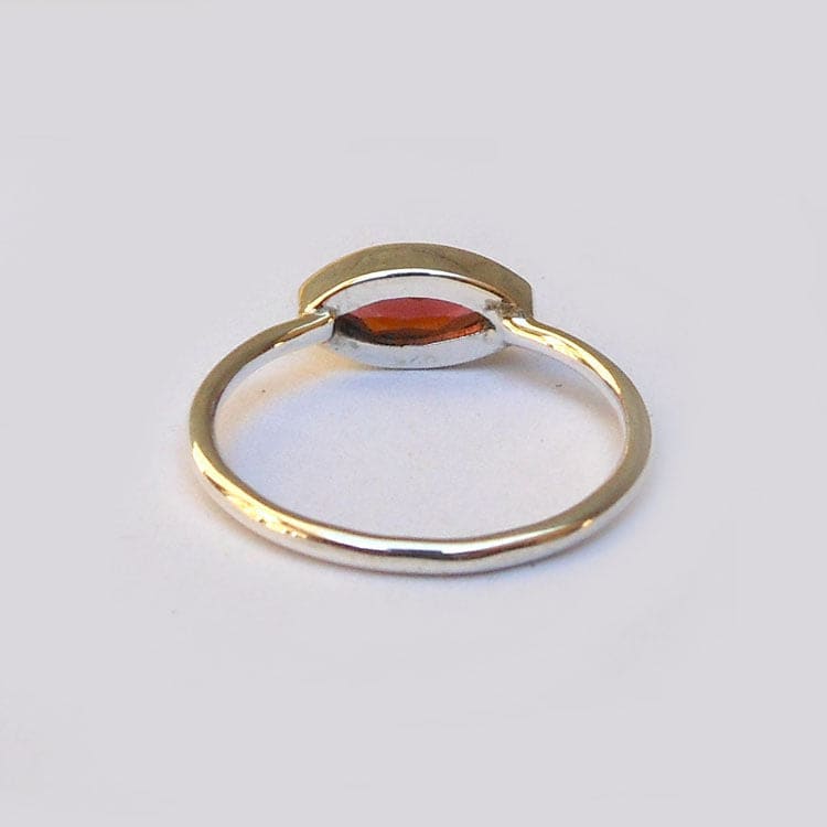 rings Natural Red Garnet Marquise Cut Ring Birthstone Minimalist - 7 by Finesilverstudio Jewelry