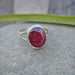 Rings Natural Red Ruby Gemstone Ring -925 Sterling Silver July Birthstone