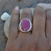 Rings Natural Red Ruby Gemstone Ring - Solid Sterling Silver
