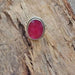 Natural Red Ruby Stone Silver Ring - Rings