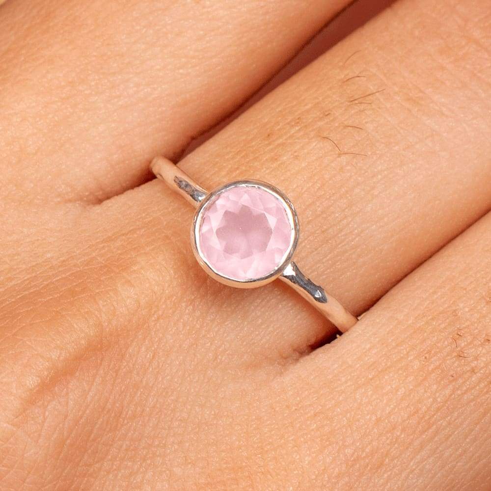Rings Natural Rose Quartz Handmade Ring Engagement ring Solid 925 Sterling Silver Gemstone jewelry - by jaipur art jewels