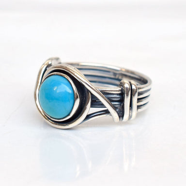 Natural Sleeping Beauty Turquoise 925 Sterling Silver Ring Arizona Handmade Jewelry Gift For Her - By Adorable Craft