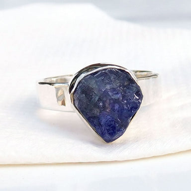Natural Raw Tanzanite 925 Sterling Silver Ring,nickel Free Handmade Jewelry,gift for her - by Adorable Craft
